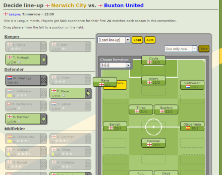 Football manager games should be about football! We offer a very flexible yet simple interface to create your own soccer line-ups.